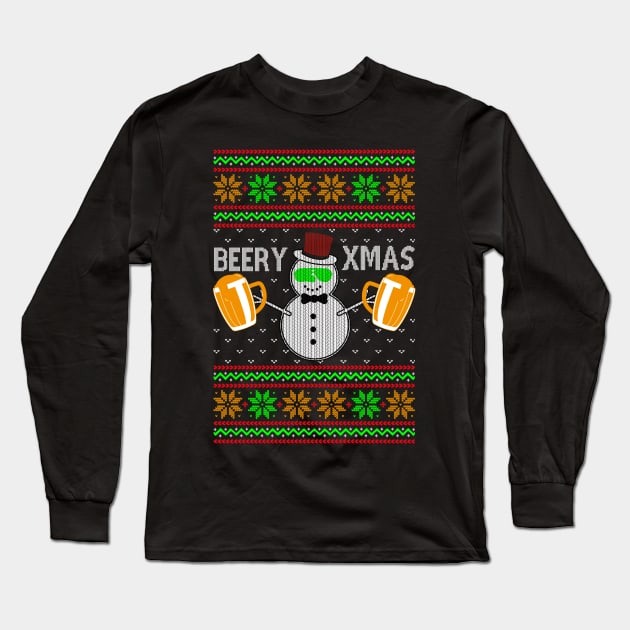 Beery Xmas Long Sleeve T-Shirt by MZeeDesigns